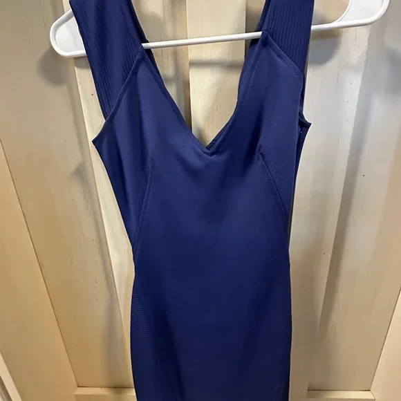 french connection navy blue dress NWT French Connection Navy Blue Dress w/ Ruffled Back & Draw String Waist, US 8